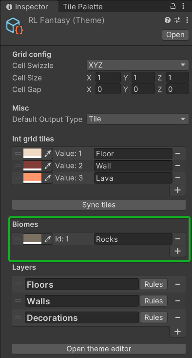 Add a 'Rocks' biome in the Theme asset