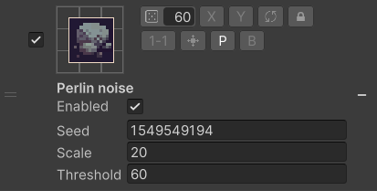 Using Perlin noise rule control to place rocks