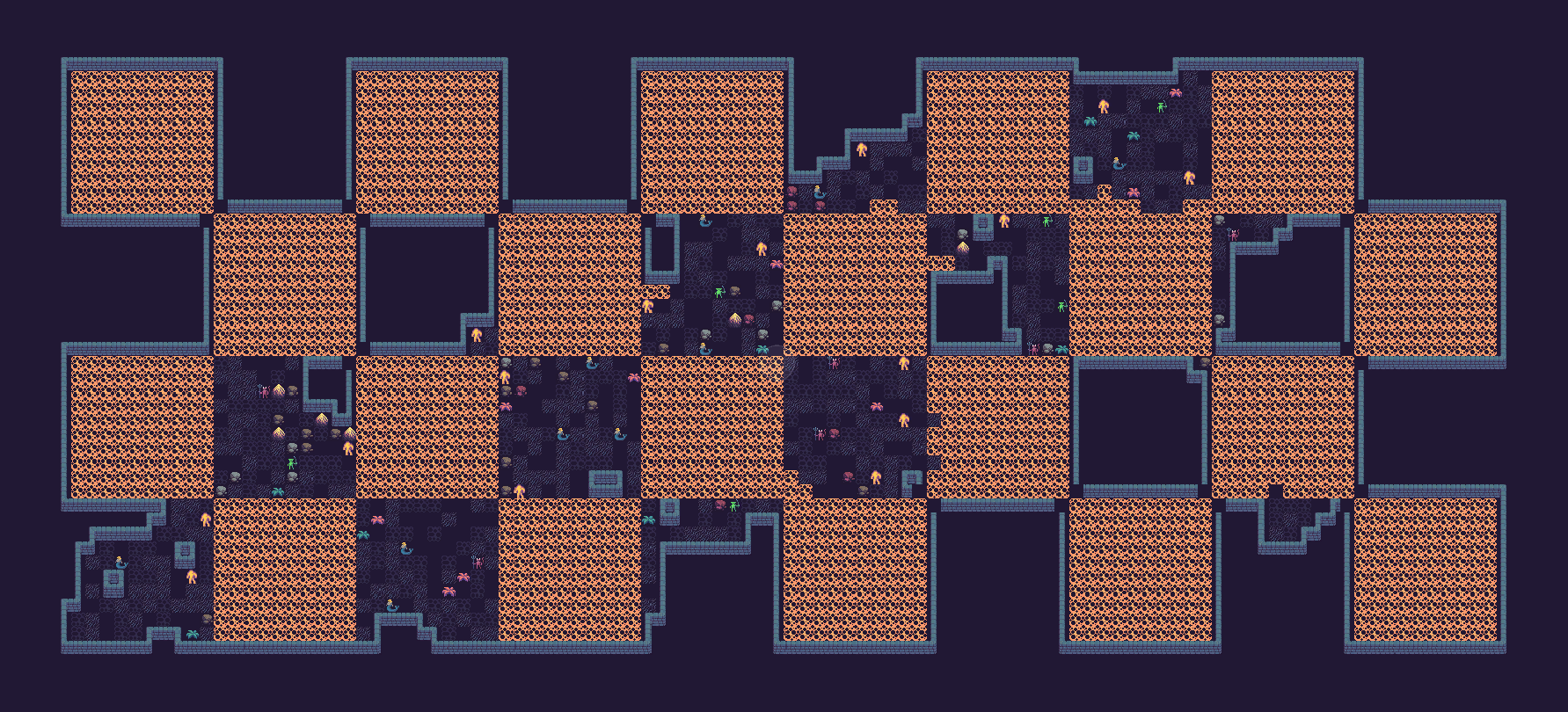 Checkerboard post-processor filling large squares with lava tiles